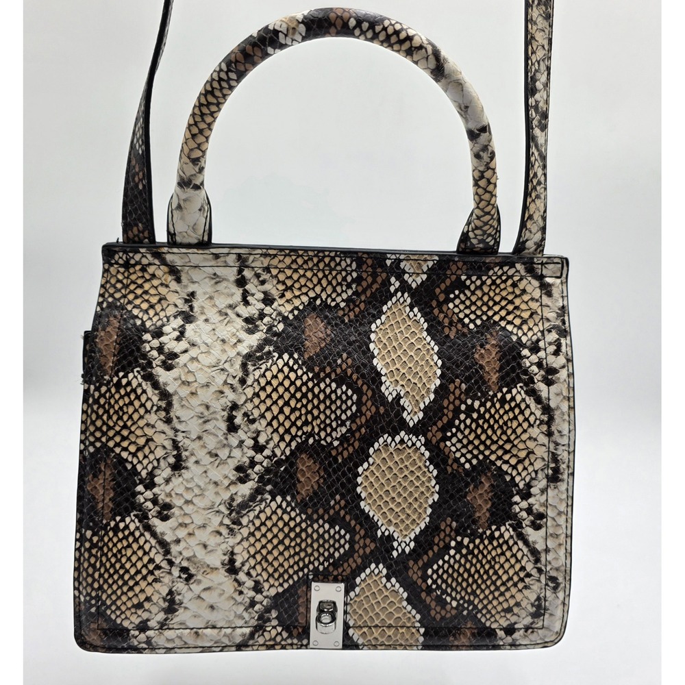Enzo Angiolini Snakeskin Print Satchel‎ Handbag Top Handle Shoulder Bag